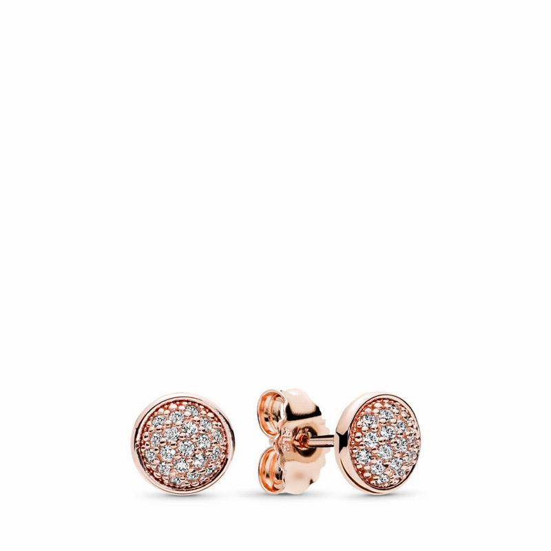 Pandora Australia Rose™ Dazzling Droplets Stud Earrings | OJALFQ045